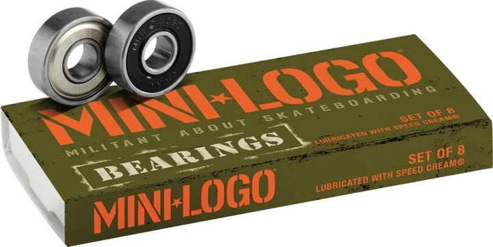 MINI LOGO SKATEBOARD BEARINGS 8MM SINGLE 8PK