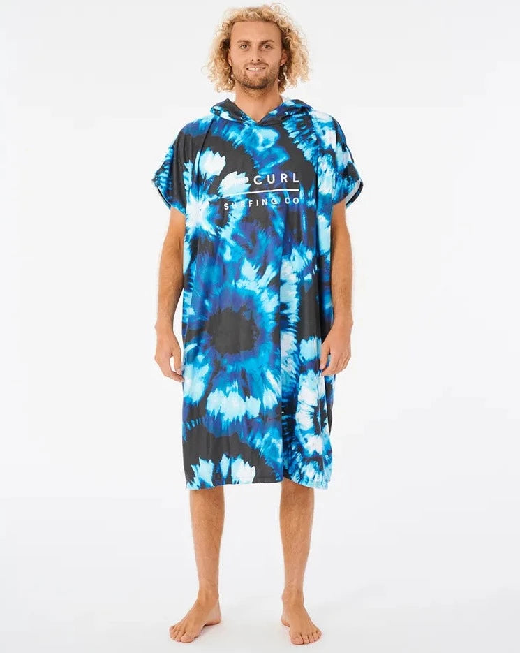 MIX UP PRINT HOODED TOWEL - Pacific Blue