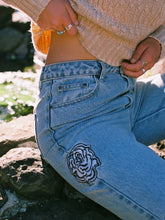 Load image into Gallery viewer, High Mom Jean Flower Patch
