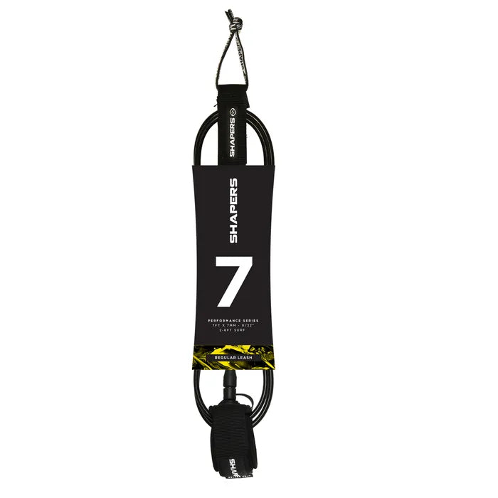 7FT SHAPERS REGULAR LEASH - BLACK