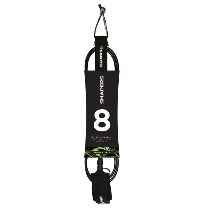 8FT SHAPERS REGULAR LEASH - BLACK