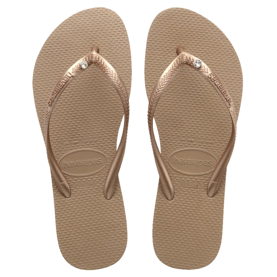 HAVAIANAS SLIM SW II CRYSTAL - Rose Gold