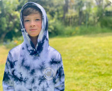 Load image into Gallery viewer, RSE SHAKA KIDS HOOD - TIE DYE NAVY/WHITE
