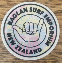 Load image into Gallery viewer, Small RSE Shaka Tie Dye Sticker
