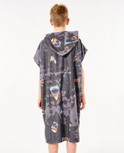 Load image into Gallery viewer, HOODED PRINT TOWEL BOY - Washed black
